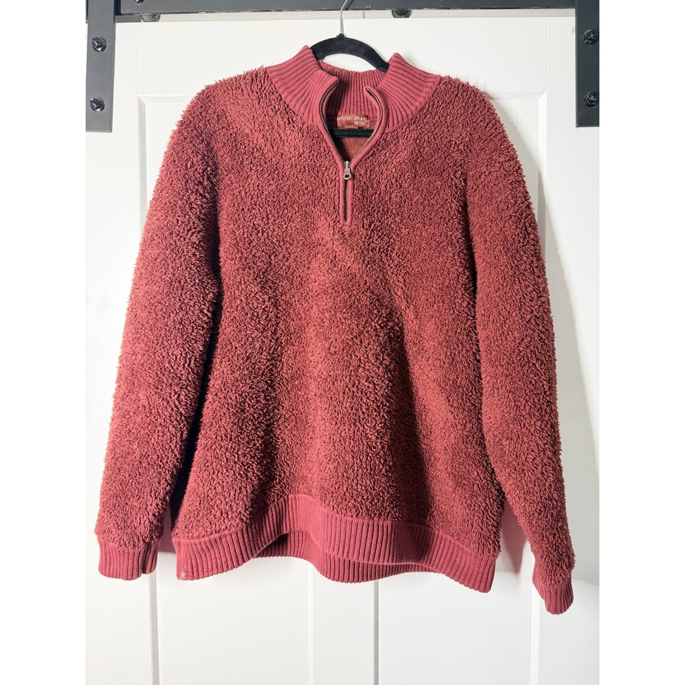 Barefoot Dreams CozyChic Sweater Women 2X Rose Good Quarter Zip Sherpa BDWCC1507